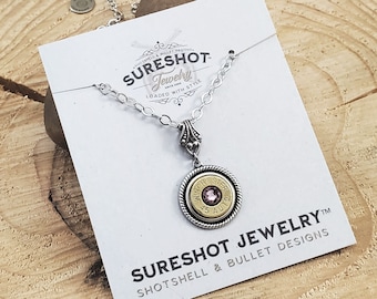 June Birthday - Bullet Jewelry - ALEXANDRITE Bullet Necklace - BEST SELLER - Single Bullet Casing Pendant Necklace - Prettiest on the Market