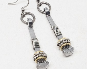 Horseshoe Nail Earrings - Western Jewelry - Bullet Earrings - Cowgirl Earrings - Equestrian - Horse Jewelry - Industrial Jewelry