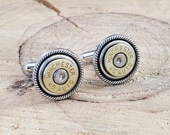 Bullet Cuff Links - Men's Accessories - BEST QUALITY - Bullet Jewelry - Gift for Dad - 45 Auto Brass Bullet Cuff Links - Groomsmen - Wedding