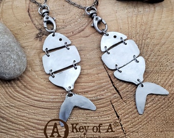 Fish Pendant - Spoon Jewelry - Silverware Jewelry - Articulated Fish Necklace - Spoon Fish - Go Fish - Flatware Designs - Fishing Themed