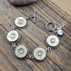 Bullet Jewelry - Shotgun Bracelet - Bullet Bracelet -  20 Gauge Shotshell Bracelet - Ammo Jewelry - Huntress Jewelry - Shotgun Casings