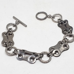 Bike Chain Bracelet - Upcycled Vintage Bicycle Chain Link Toggle Bracelet - Cycling - Bicycling - Industrial Style - Bicycle Jewelry