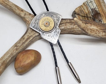 Bolo Tie - Western Wear - Men's Accessories - Handcrafted Shotgun Casing ARROWHEAD Shape Bolo Tie - Unisex Bolo Tie - Groomsmen Gifts