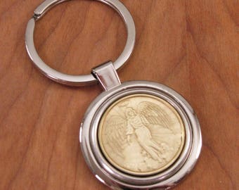 Angel Coin - Guardian Angel Coin Key Ring / Key Chain - Gifts Under 20 - Inspirational - Gift for Him/Her - Vintage  Guardian Angel Coin