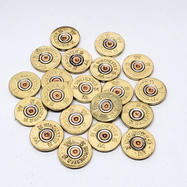 Shotshell Craft Supplies - Genuine 20 Gauge Shotshell Slices - Old Style Winchester AA 20 Gauge - Jewelry Making Supplies - Woodworking