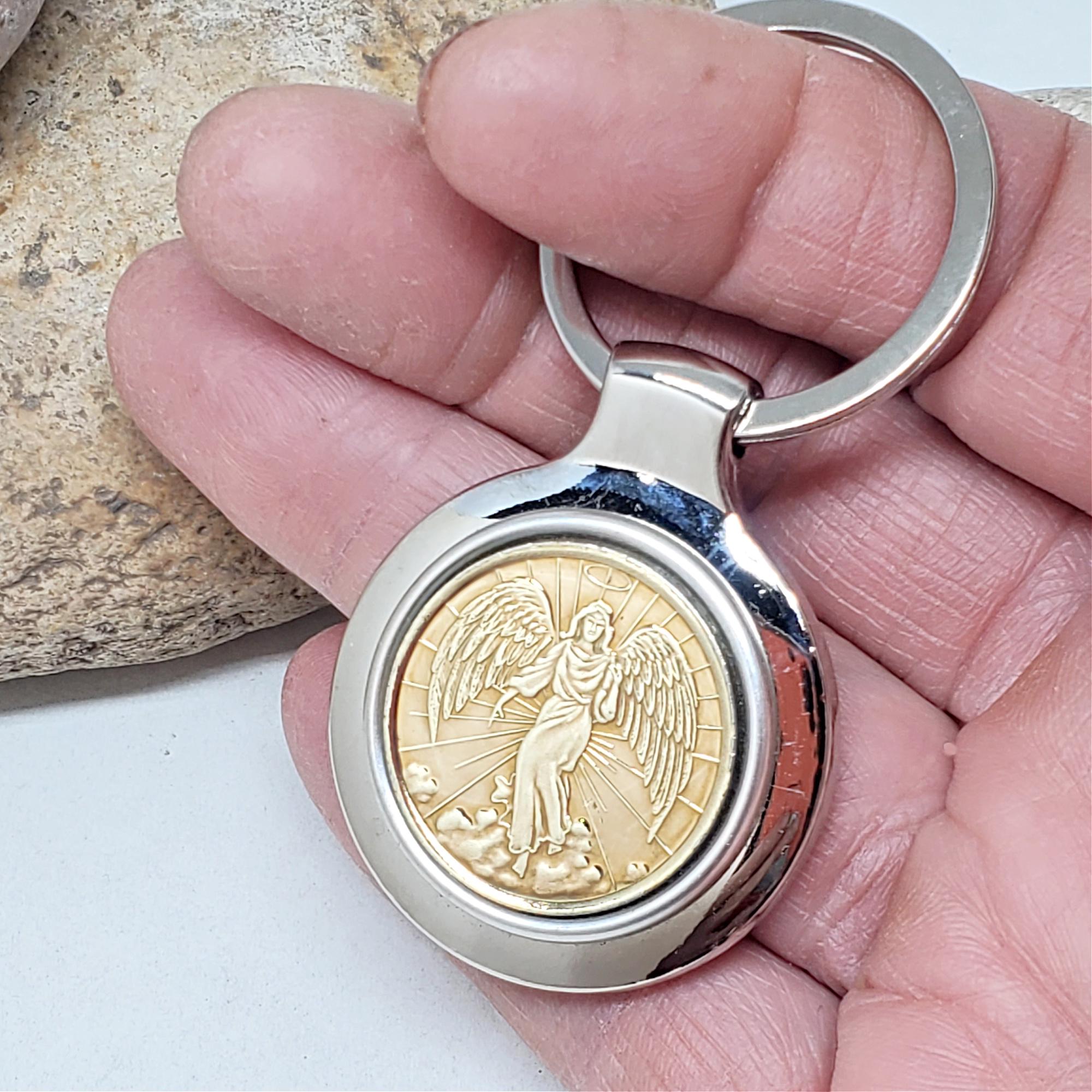 Angel Coin - Guardian Angel Coin Key Ring / Key Chain - Gifts Under 20 ...