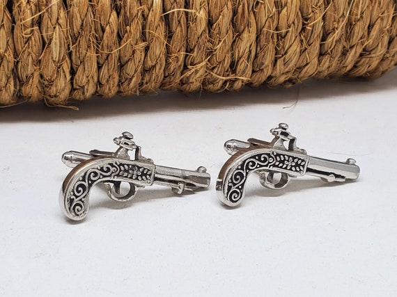 Buy Vintage Cuff Links Men's Cufflinks Flintlock Style Pistol