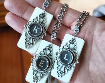 Piano Key Jewelry - Typewriter Jewelry - Personalized Typewriter Key Necklace - Letter S Pendant - Music Jewelry - Writer Author Gift