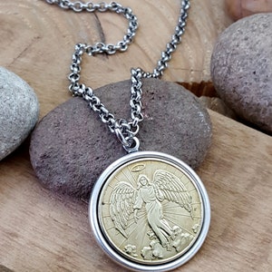 Guardian Angel Coin Necklace Coin Jewelry Gift for Her BEST SELLER Best Quality Everyone Needs a Guardian Angel Nearby image 4