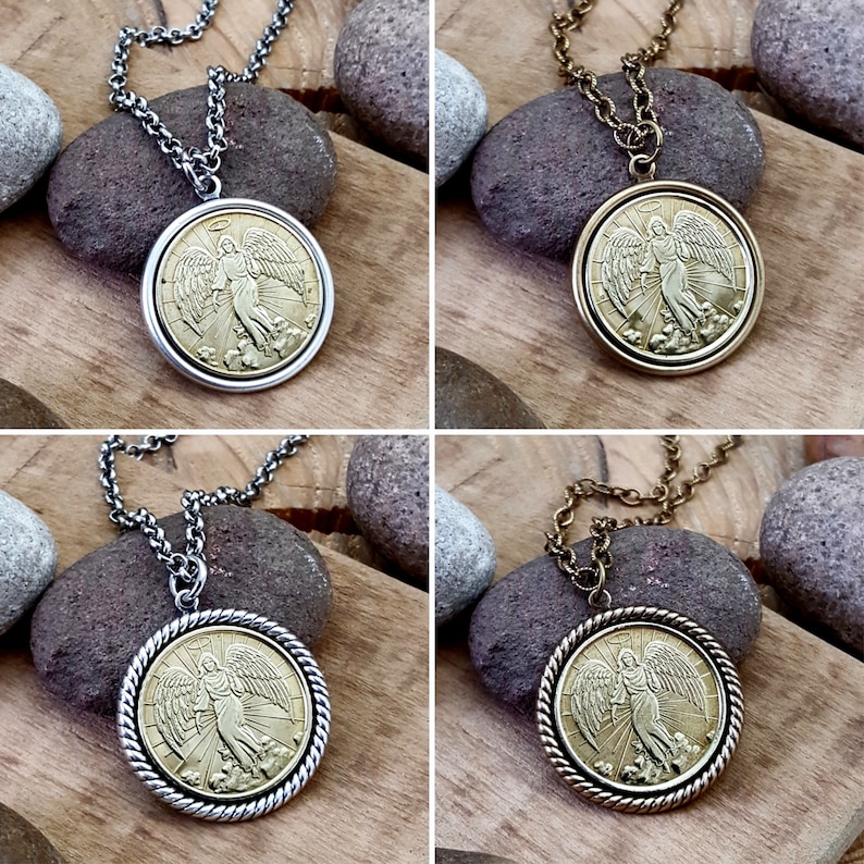 Guardian Angel Coin Necklace Coin Jewelry Gift for Her Gift for Mom BEST SELLER Everyone Needs a Guardian Angel Nearby image 10