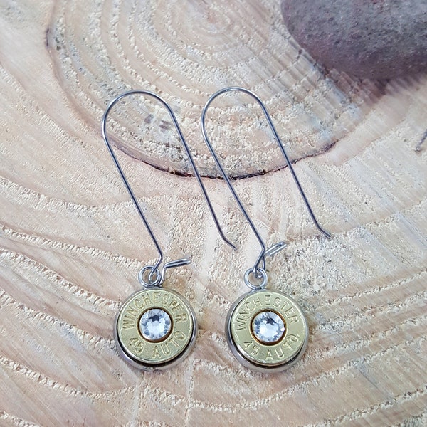 Bullet Earrings - Bullet Jewelry - Classic Kidney Wire Bullet Earrings - Stainless Steel - BEST QUALITY - SureShot Jewelry