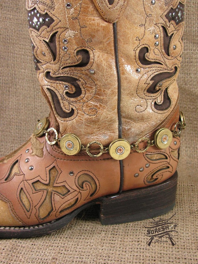 Boot Jewelry- Ladies Accessories Boot Candy Boot Bling Bullet Jewelry 20 Gauge Shotgun Casing Brass Boot Bracelet