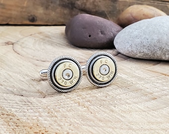 Bullet Cuff Links - Men's Accessories - BEST QUALITY - Bullet Jewelry - Gift for Dad - 270 Caliber Brass Bullet CuffLinks - Groomsmen Gifts