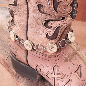Boot Jewelry- Ladies Boot Accessories - Boot Candy - Bullet Jewelry - 20 Gauge Shotgun Casing Silver Boot Bracelet - Boot Bling