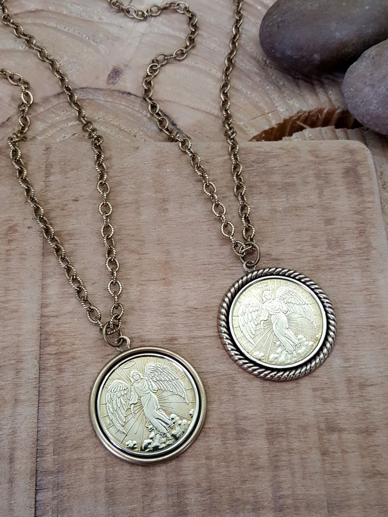 Guardian Angel Coin Necklace Coin Jewelry Gift for Her Gift for Mom BEST SELLER Everyone Needs a Guardian Angel Nearby image 7