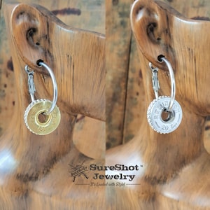 Bullet Earrings - Hoop Earrings - 20 Gauge Shotshell Beaded Stainless Steel Hoop Earrings - BEST SELLER! Exclusively from SureShot Jewelry