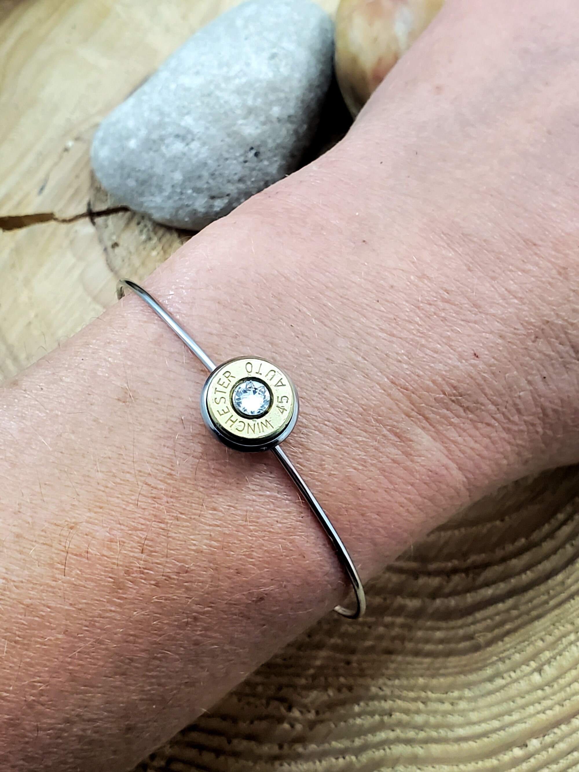 Bullet Bracelet Single Bullet Wire Bangle Bracelet Bullet Etsy
