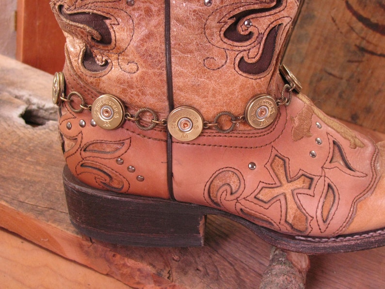 Boot Jewelry- Ladies Accessories Boot Candy Boot Bling Bullet Jewelry 20 Gauge Shotgun Casing Brass Boot Bracelet
