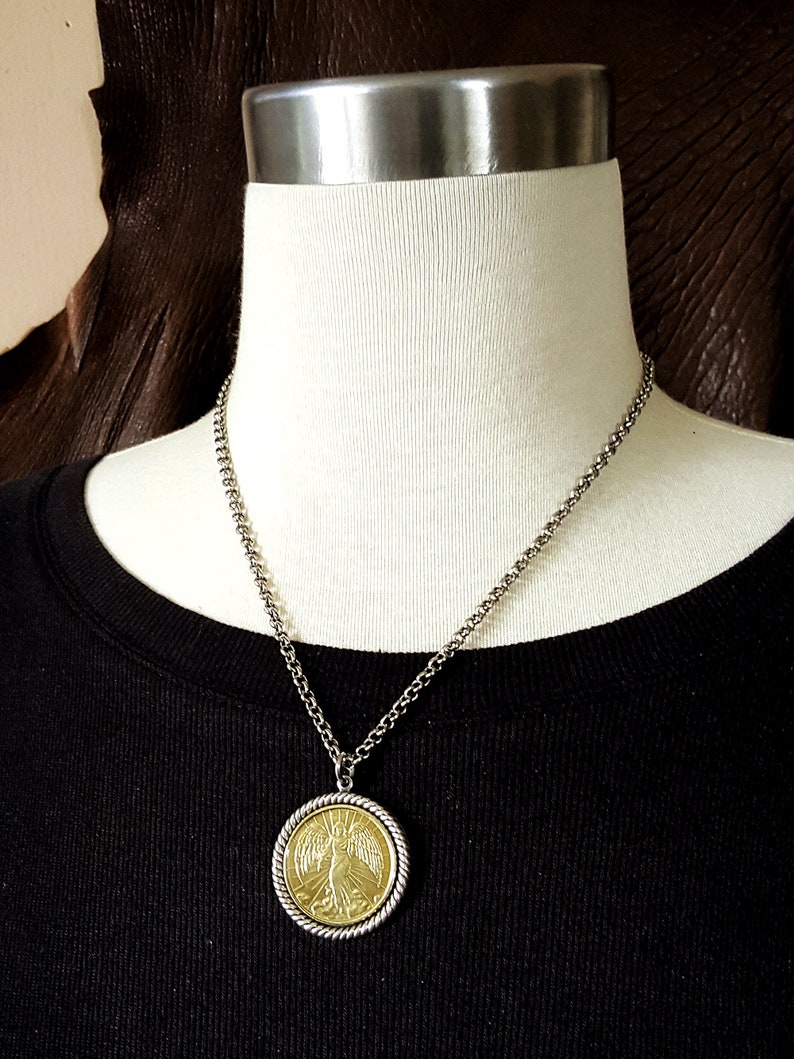 Guardian Angel Coin Necklace Coin Jewelry Gift for Her Gift for Mom BEST SELLER Everyone Needs a Guardian Angel Nearby image 6