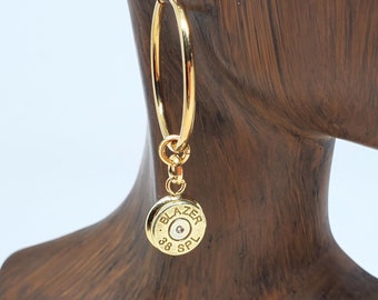 Classy Gold Hoop Bullet Earrings - Hoop Earrings - Gold Jewelry - Bullet Jewelry - Gift for Her