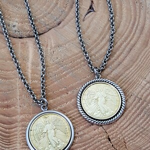 Guardian Angel Coin Necklace Coin Jewelry Gift for Her Gift for Mom BEST SELLER Everyone Needs a Guardian Angel Nearby image 9