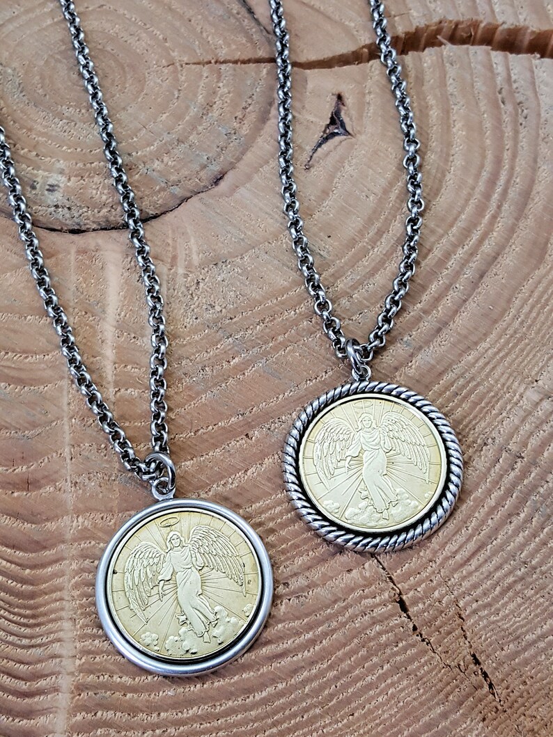 Guardian Angel Coin Necklace Coin Jewelry Gift for Her BEST SELLER Best Quality Everyone Needs a Guardian Angel Nearby image 9
