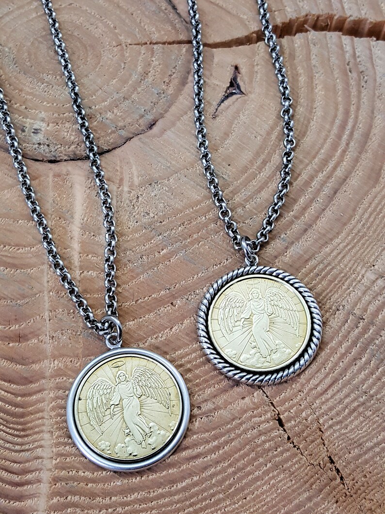 Guardian Angel Coin Necklace Coin Jewelry Gift for Her Gift for Mom BEST SELLER Everyone Needs a Guardian Angel Nearby image 9