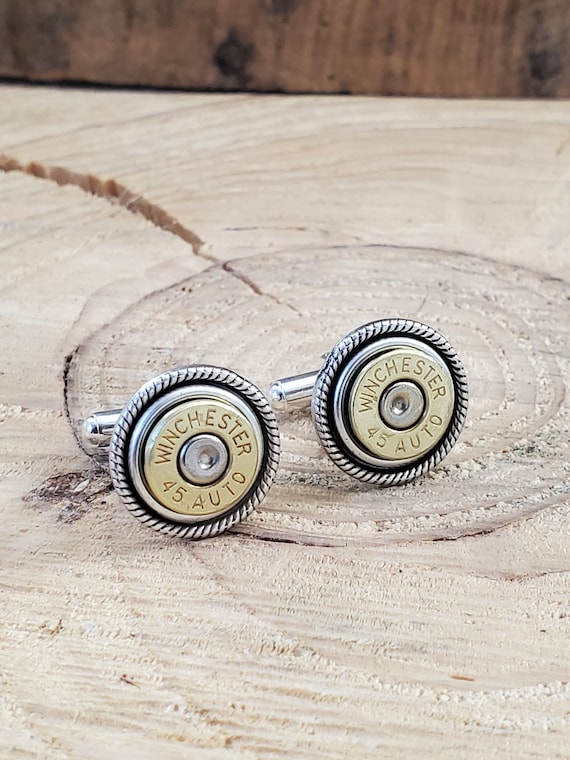 Bullet Cuff Links - Men's Accessories - BEST QUALITY - Bullet Jewelry - Gift for Dad - 45 Auto Brass Bullet Cuff Links - Groomsmen - Wedding