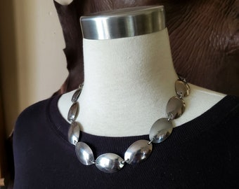 Spoon Jewelry - Multi Souvenir Spoon Toggle Necklace & Spoon Earring Set - Modern Statement Jewelry - Jewelry Set - Silverware Jewelry