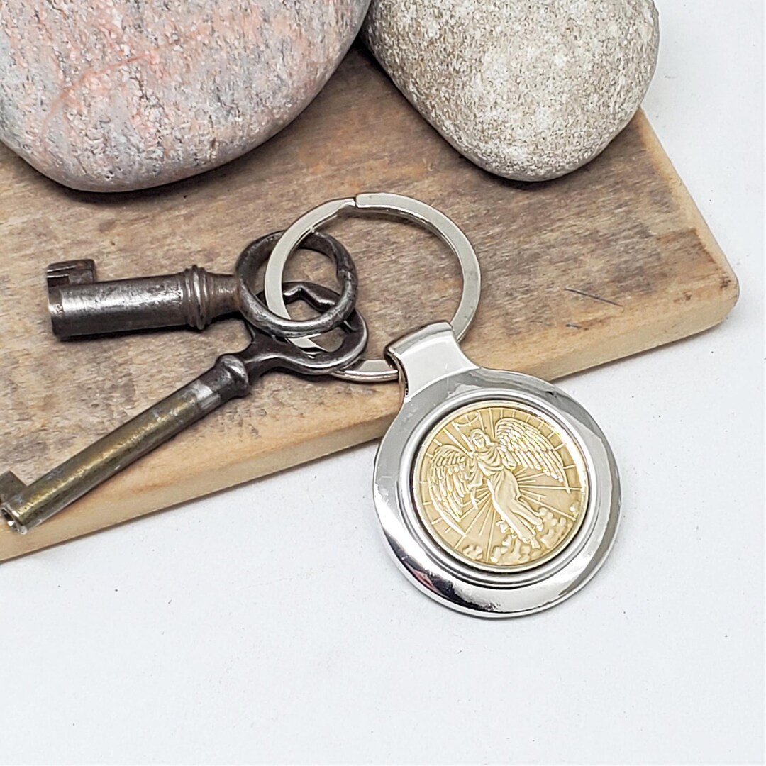 Angel Coin - Guardian Angel Coin Key Ring / Key Chain - Gifts Under 20 ...