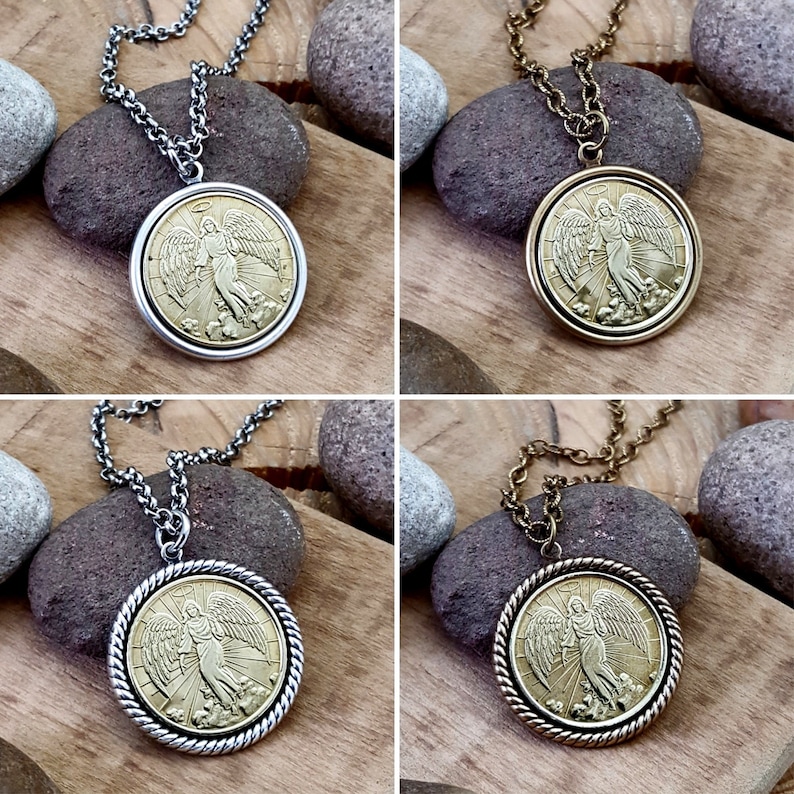 Guardian Angel Coin Necklace Coin Jewelry Gift for Her Etsy