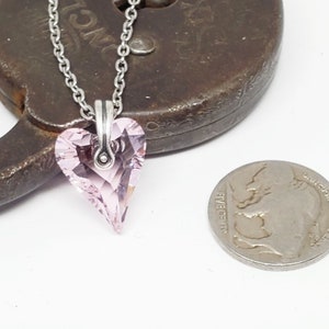 Heart Jewelry Gift for MOM Swarovski Brand Pink Crystal Heart Necklace Gift For Girlfriend Gift For Daughter Mother's Day image 7