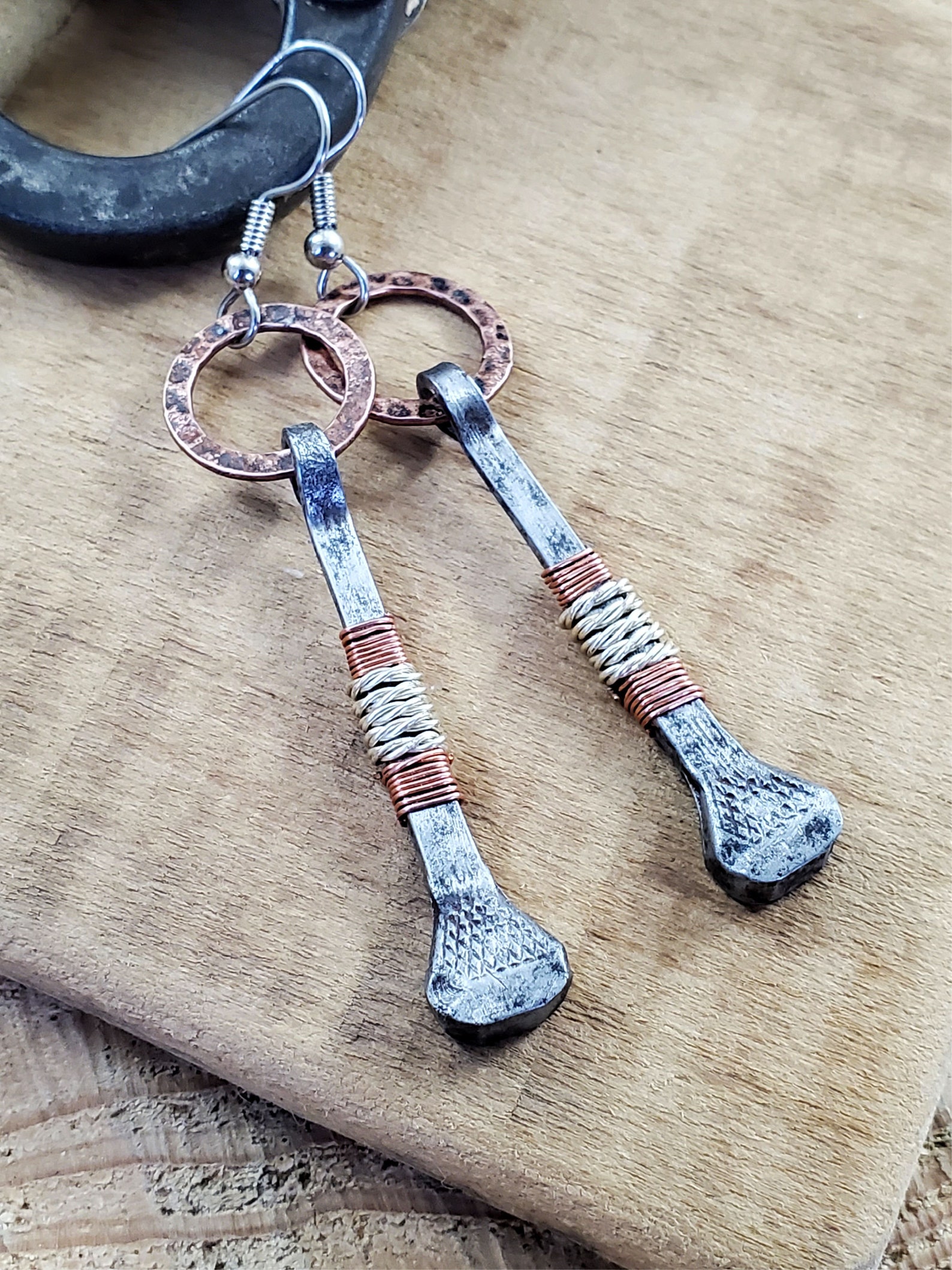 Horseshoe Nail Necklace UNISEX Men's Necklace Copper Etsy