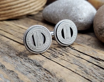 Cuff Links -  Indianapolis Railways Men's Cufflinks - Coin Jewelry - Men's Coin Cuff Links - Indiana - Men's Accessories - Gift for Dad