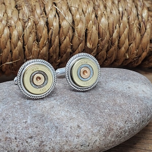 Cuff Links - Men&#39;s Suit Accessories - 410 Gauge Shotshell Cufflinks - Bullet Jewelry - Cufflinks for Men - Shotgun Casing Accessories
