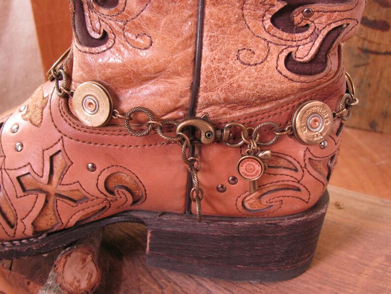Boot Jewelry- Ladies Accessories Boot Candy Boot Bling Bullet Jewelry 20 Gauge Shotgun Casing Brass Boot Bracelet