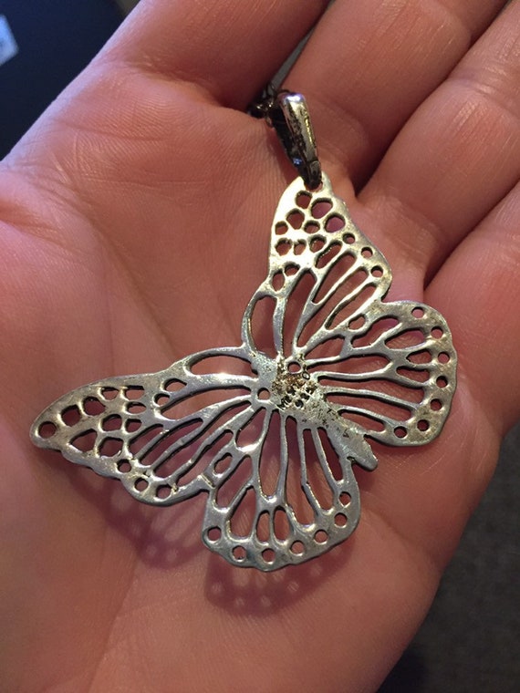 Sterling silver 925 butterfly pendant chain Monarc