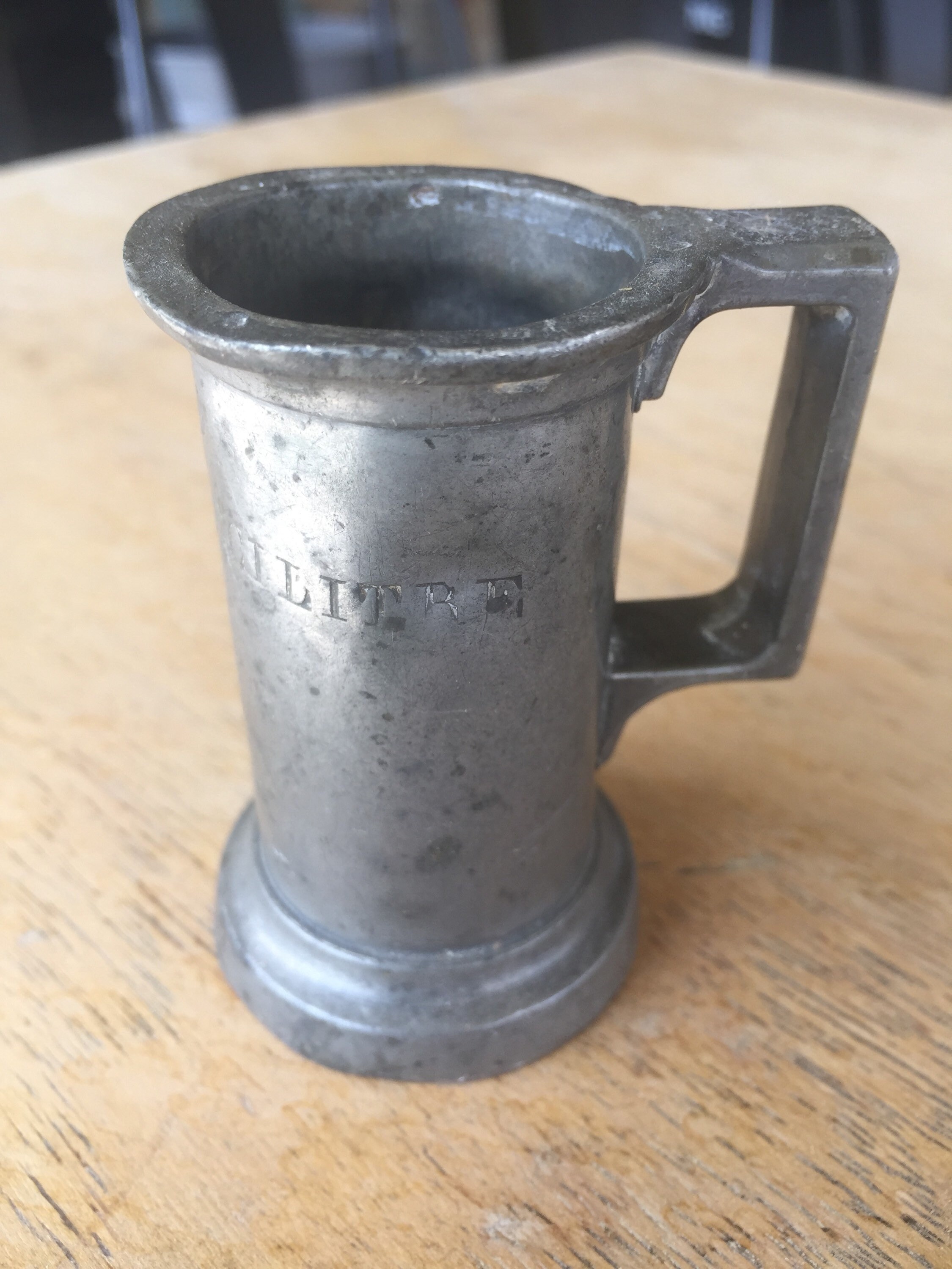 Vintage Pewter Measure Stein Barware Drinkware Bar Bartender Demi
