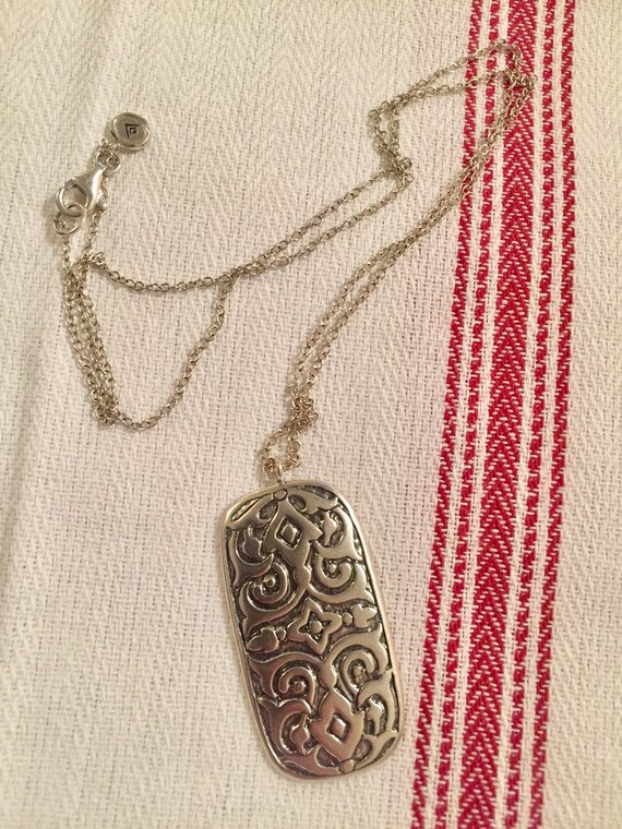 Solid sterling silver 925 large scrollwork pendan… - image 3