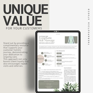 Lymphatic Self-Massage For Your Customers | Editable on Canva | Digital Download for Therapists | DIY Lymphatic Drainage Techniques
