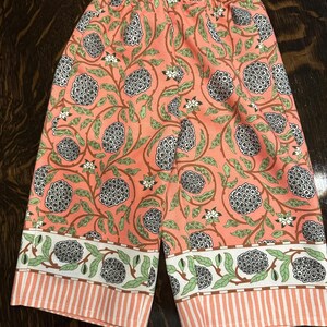 100% Cotton Hand Blocked Handmade Wide Leg Pants