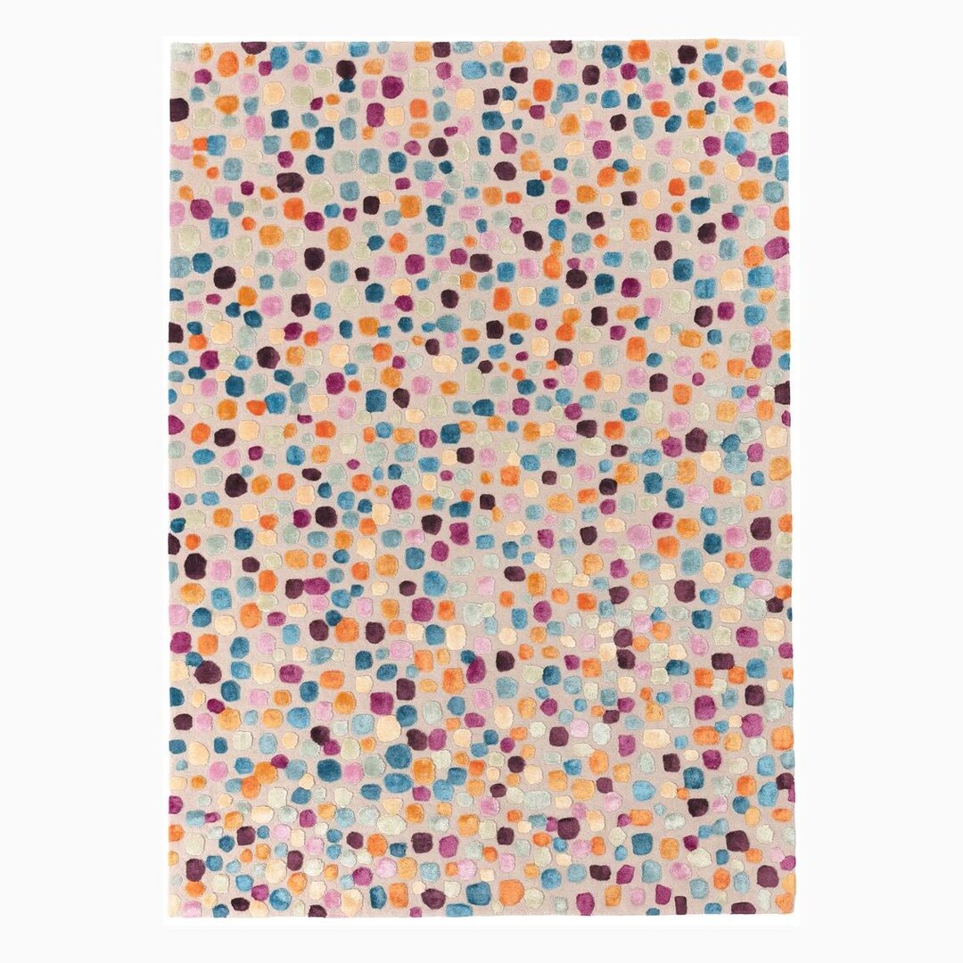 Handtufted Wool Rug – Colorful Dot Pattern, Modern Area Carpet - Etsy