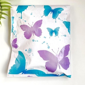 Butterfly Print Poly Mailer, 10x13 Fun Colorful Self Sealing Boutique