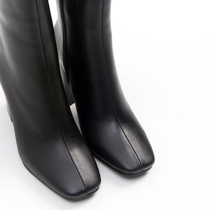 Black high heel boots, Black high heel Boots, Black ankle Boots, 8.5 cm Black high heel Boots, Black Boots | Tanya A3