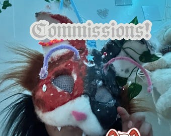 MASK COMMISSIONS!! // can make waterproof mask and normal also high quality!!//Therian mask commission quadrobics,furry,cat mask,dog mask,