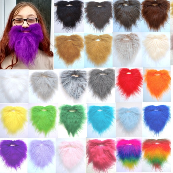 Large fake beard with elastic, pirate beard, many colours