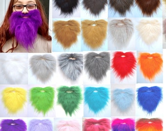 Large fake beard with elastic, pirate beard, many colours