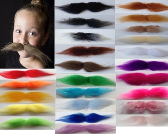Stick on fake handlebar moustache in many colours