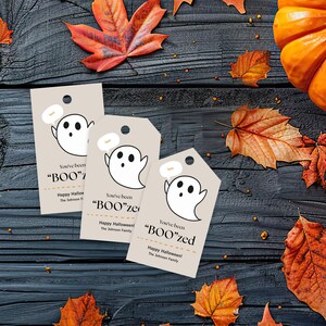 BOOzed Halloween Gift Tag Digital Download Canva Template | Editable Wine Bottle Tag for Doorstep Surprise | Fun Halloween Neighbor Gift