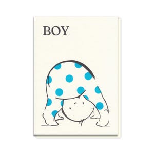 Carte bébé garçon typographie | Carte de vœux de luxe pour nouveau-né | Baby Shower | Minimal | Mignon | Imprimé à la main | Carte souvenir